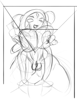 WIP of muffet. Lineart will be a warm up later on today.