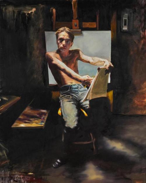 huariqueje:  Self Portrait    -    Laurent Dauptainm 1981.French,b.1961-oil