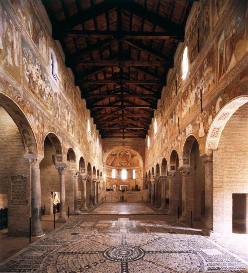 centuriespast:  Interior view9th centuryPhotoPomposa Abbey, Codigoro