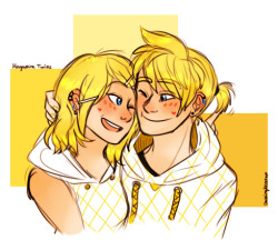 Rin and Len! i kinda used them for messing around with coloring