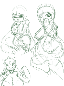 Couple of doodles of neve in both snowrunt and froslass forms.