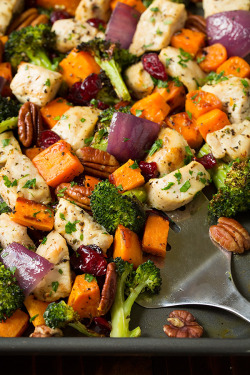 foodffs:  Chicken Broccoli and Sweet Potato Sheet Pan Dinner
