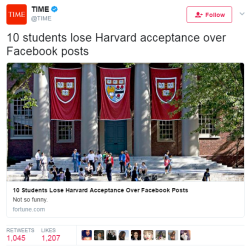 holyromanhomo:  swagintherain:  Harvard decided to rescind offers