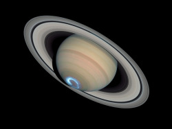 just–space:  Saturn aurora, taken by Nasa Hubble. 