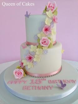cakedecoratingtopcakes:  Pretty summer flowers birthday cake