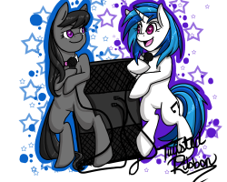 ask-twistedribbon:  Octavia and DJ Pon-3 commission from today’s