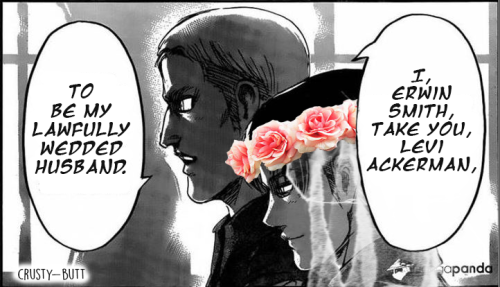 crusty-butt:  a summary of snk 70  Why couldn’t they both be in suits?Â Iâ€™m sure you are all saying,Â â€œItâ€™s yaoi. Someone has to be in dress.â€ If that is true, which I really hope it isn’t, that is why I write more gay than yaoi storie