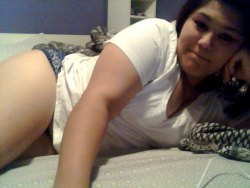 chubby-bunnies:  laying in bed bored. in need of Skype friends.