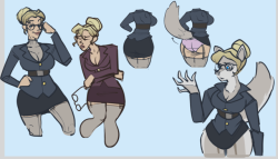 tail–blazer: Some wolf girl rough work I’m doing for