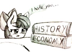 asklittleapplebloom:  Studying for my final exam >:/ Why it