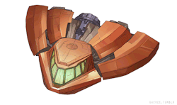 gaeree:  Initial designs for Samus’s gunship, for a Metroid