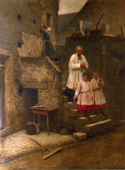 colourthysoul:  Henry Mosler - The Last Sacraments (1884) 