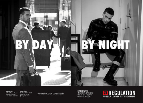 magicalpenistime:  regulation-london:  By Day & By Night. See our latest print ad. regulation-london.com  Fuck yes I want him to take control! 