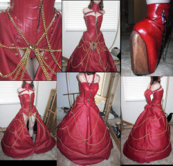rawmaterial69:  Nice bondage wedding dress - not white, but red.