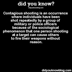 did-you-kno:  Contagious shooting is an occurrence where individuals