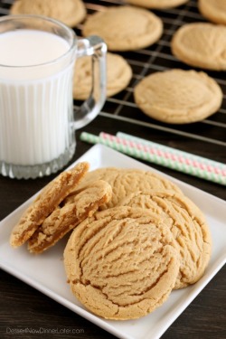 sweetoothgirl:    Thick and Chewy Peanut Butter Cookies  