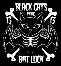 dollysobsessionwithskulls:  black cats make bat luck by HorrorRudey