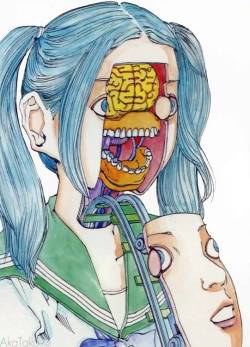 akatako:  from “Collapsed Face Girls”by Shintaro Kago   