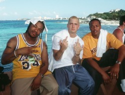 thelakersshowtime:  Xzibit, Slim, Dre.