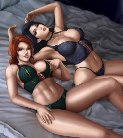 hnty004: Yennefer x Triss by Flowerxl on DeviantArt