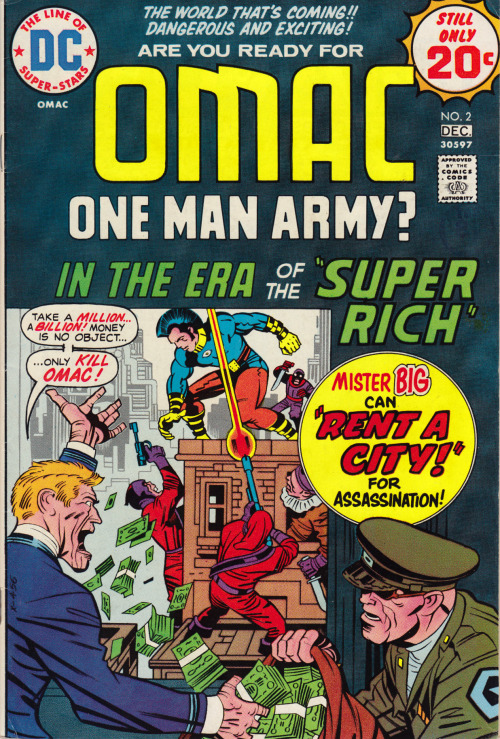 OMAC No. 2 (DC Comics, 1974). Cover art by Jack Kirby.From ebay.