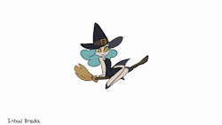 greyannis:  A witch gif for Halloween! With a pumpkin and all.