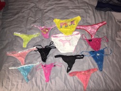 vs-pink-girls:  My entire collection of “acquired” panties,