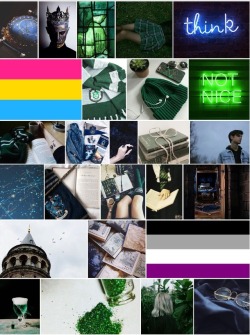 lgbtq-moodboards:  Pansexual Slytherin and Asexual Ravenclaw