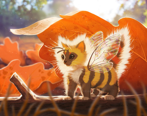 eskiworks:   Setting out in the autumn leaves, Kittenbee looks