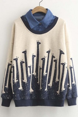 w3rlwpg:  Cute Sweatshirts & Coats (30% off) Giraffe Print