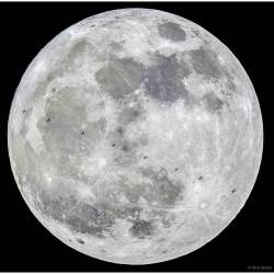 Supermoon and Space Station #nasa #apod #moon #supermoon #satellite