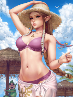 magickightyozakura:  Summer Zelda   Artist: Mirco Cabbia (Sciamano240)