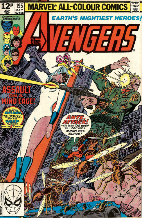 Avengers No. 195 (Marvel Comics, 1977). Cover art by George Perez and Dan Green. From Oxfam in Nottingham.