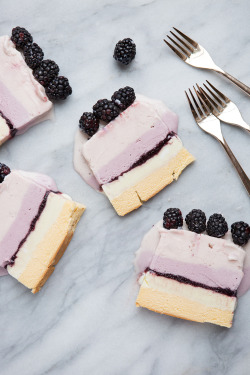 foodishouldnoteat:  Berry ice cream cake 
