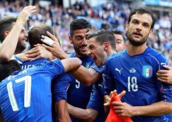 Only the Italians could turn a photo of a goal celebration into
