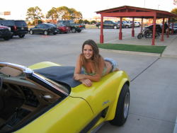 Chicks posing on cars