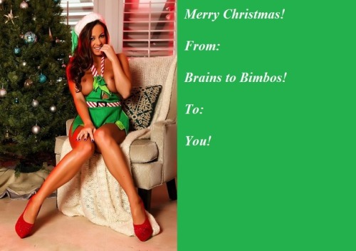   No new stuff until after Christmas, other than these cards.Meanwhile, if you want to give your favorite bimbofication caps Tumblr a nice Christmas present, you can always Tip Your Pornographer.   