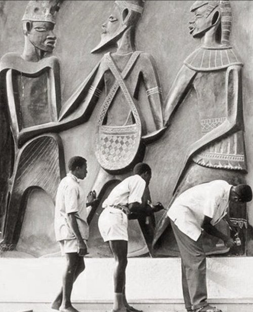 slowroads:  Felix Idubor, Bas-relief, Independence House, Lagos,