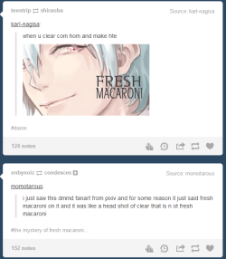 kamu-koma:  my dash is blowing up with all this fresh macaroni 