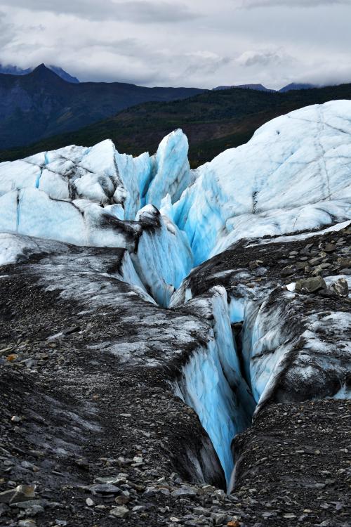 oneshotolive:  Matanuska Glacier in Alaska - A deep crevasse