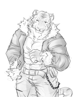 ralphthefeline:  Just a tiger husbando doodle. He is a truck