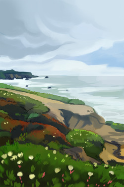 projectprotea:  comic landscape style #1 maybe too painterly?