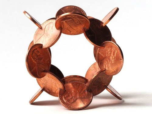 edwardspoonhands:  wonderfulmustacios:  taktophoto:  Interlocked Coins Form Complex Geometric Sculptures  is that even fucking legal  WANT! 