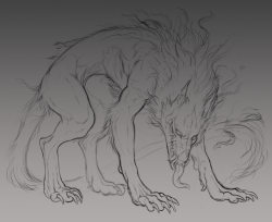 altagrin: WIP sketch of the lovely beast. I’m not too sure