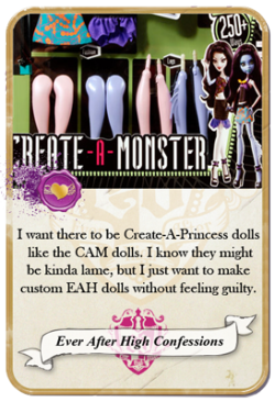 everafterhighconfessions:  I want there to be Create-A-Princess