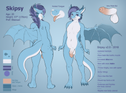 skipsy:  Updated ref sheet of my boi to highlight a few changes