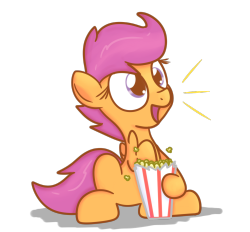mrdegradation:Scooty enjoying an off-screen movie in out of dimension