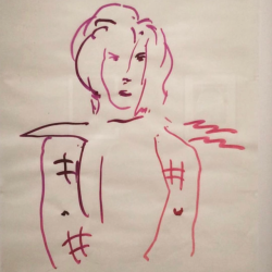 rivjudephoenix: Gus Van Sant’s drawing of River Phoenix 