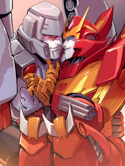 larrydraws:  Concept: Megatron and Rodimus being in a healthy