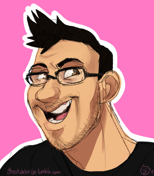 ghostalebrije:  been watching Markiplier videos the past week, he is quite the funny guy and I like the way he makes his videos and stuff~ I like his face proportions alot and wanted to give it at try and draw his goofy face, still not that accurate tho….